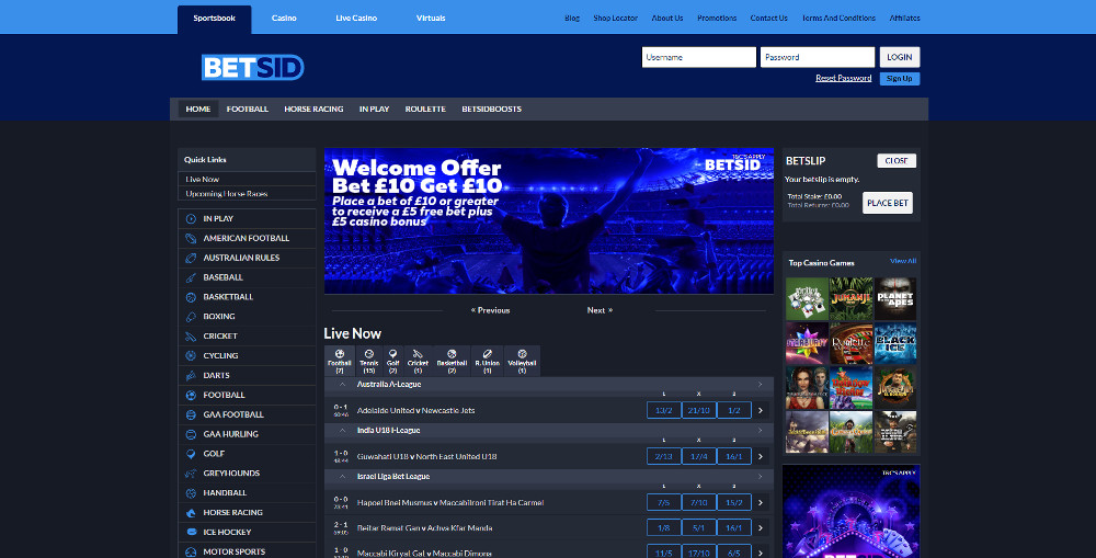 BetSid Homepage