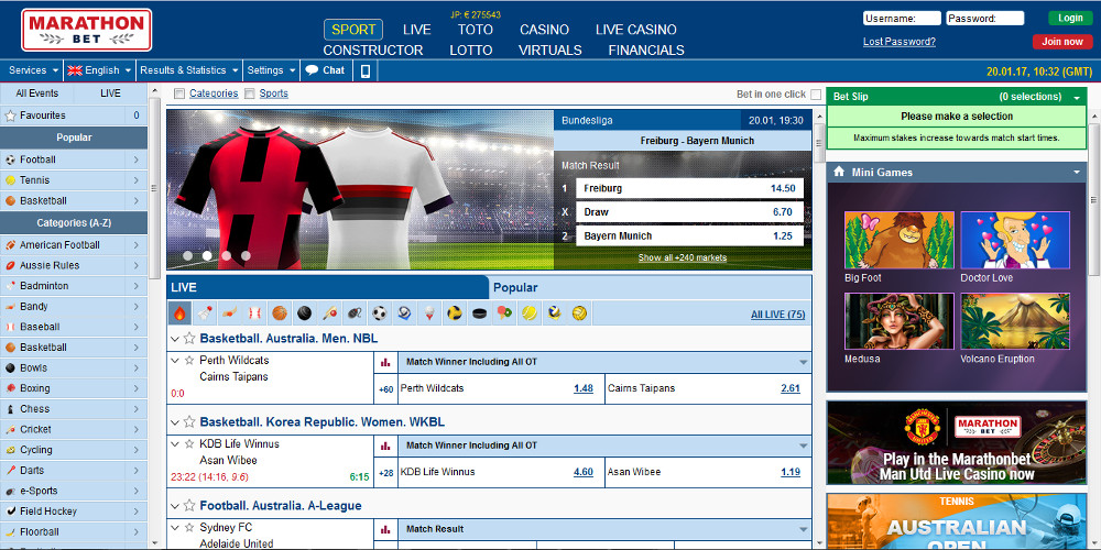 Marathonbet Sportspage