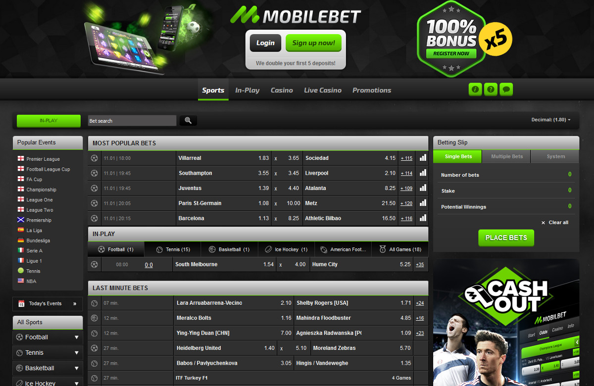 MobilBet Homepage