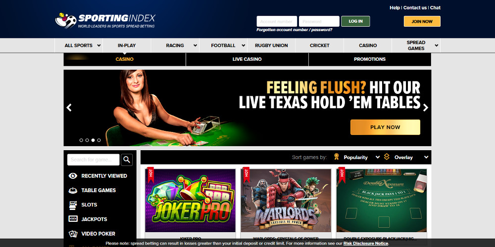 Sporting Index Casino